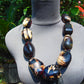 328 gr 9 beads Big Necklace Indonesian dark white Amber for Healing A9K24