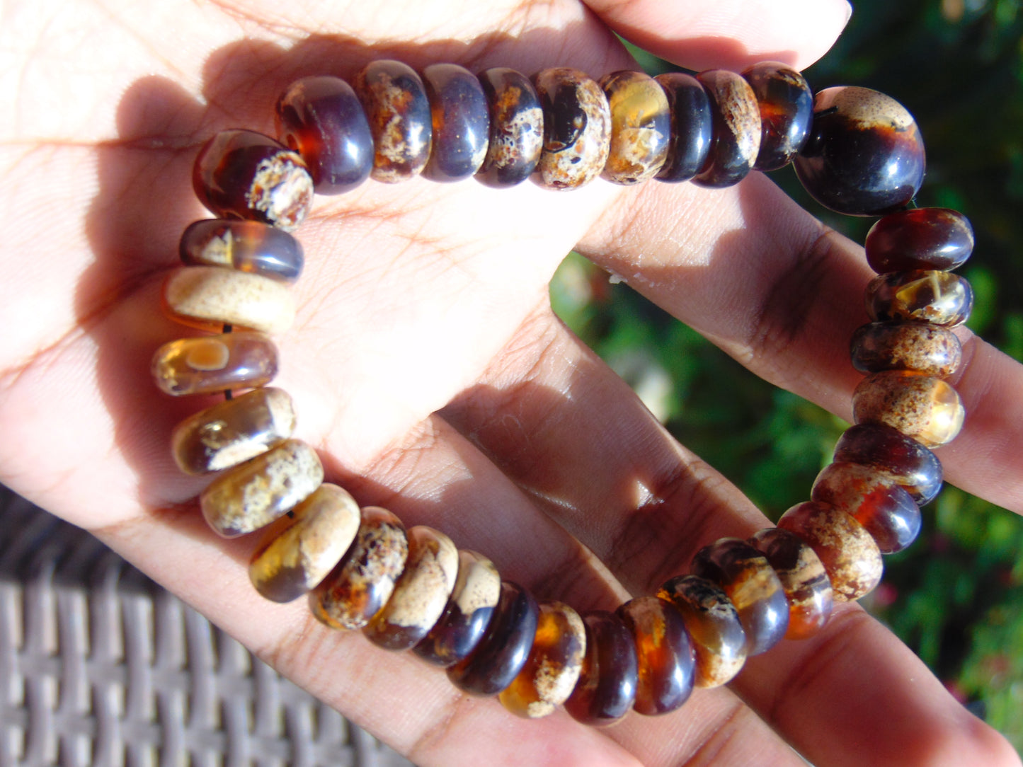 22 gr 34 Small Beads Bracelet Indonesian White Amber for Healing A34G166