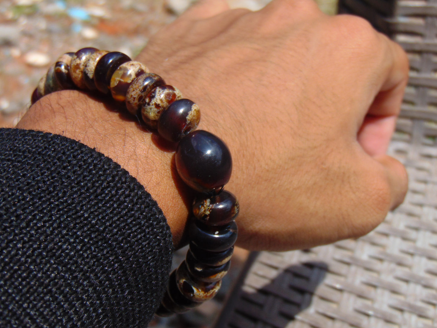 22 gr 34 Small Beads Bracelet Indonesian White Amber for Healing A34G166