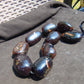335 gr 9 beads Big Necklace Indonesian dark Amber for Healing A9K26