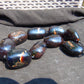 335 gr 9 beads Big Necklace Indonesian dark Amber for Healing A9K26