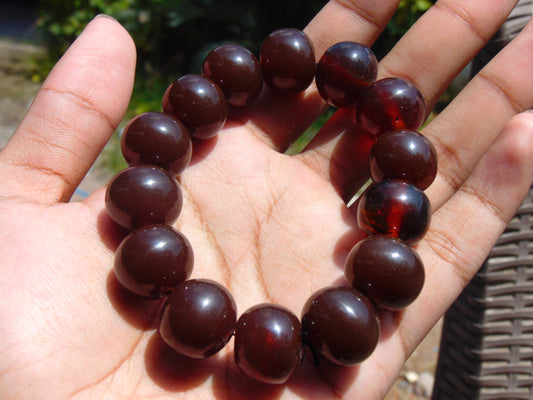 35 gram Beads Mala Bracelet Indonesian Amber for Healing 26FR3