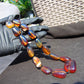82 gr Small Beads Combination Necklace Indonesian Blue Amber for Healing A17K6