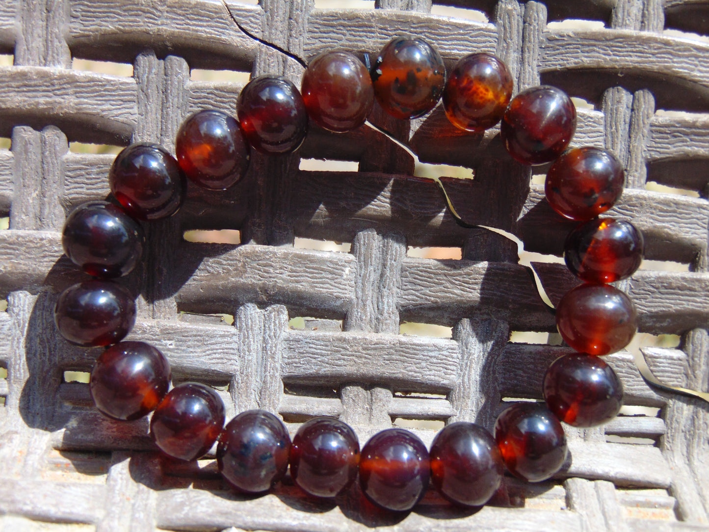 13 gr 18 Small Beads Bracelet Indonesian Cherry Red Amber for Healing AW10B11
