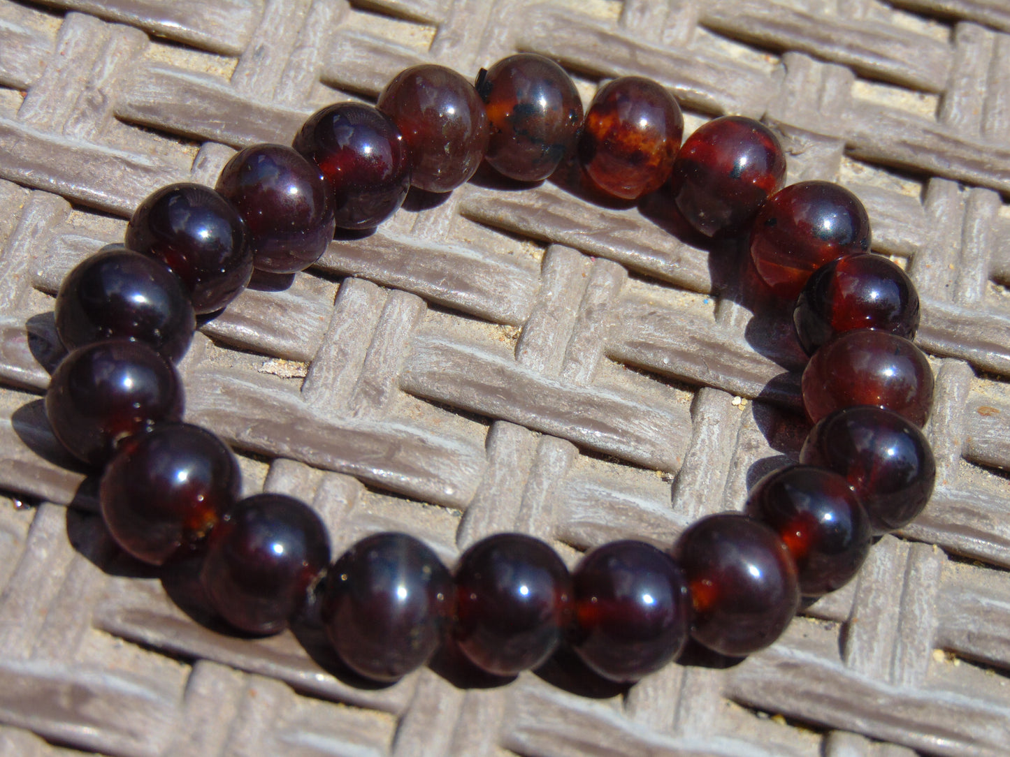 13 gr 18 Small Beads Bracelet Indonesian Cherry Red Amber for Healing AW10B11