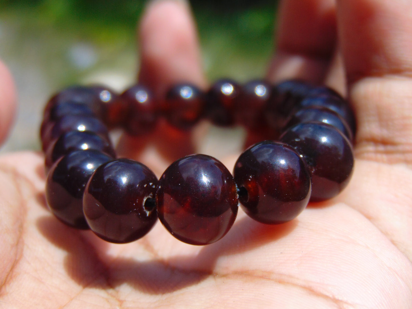 13 gr 18 Small Beads Bracelet Indonesian Cherry Red Amber for Healing AW10B11