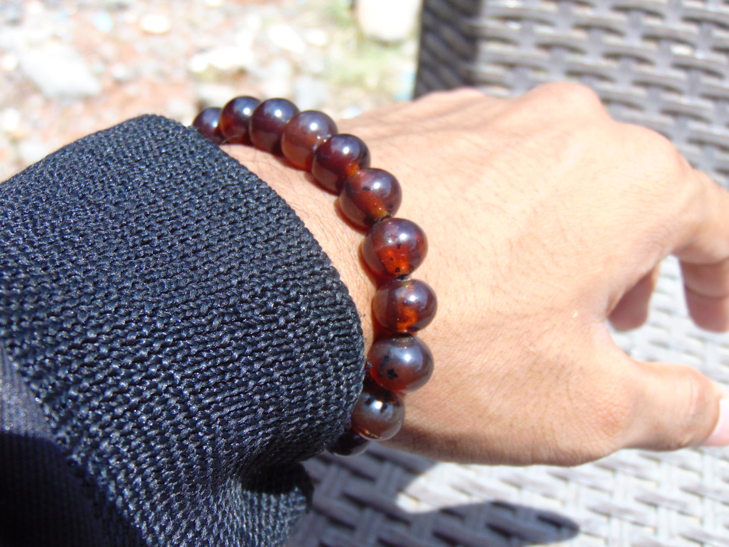 13 gr 18 Small Beads Bracelet Indonesian Cherry Red Amber for Healing AW10B11