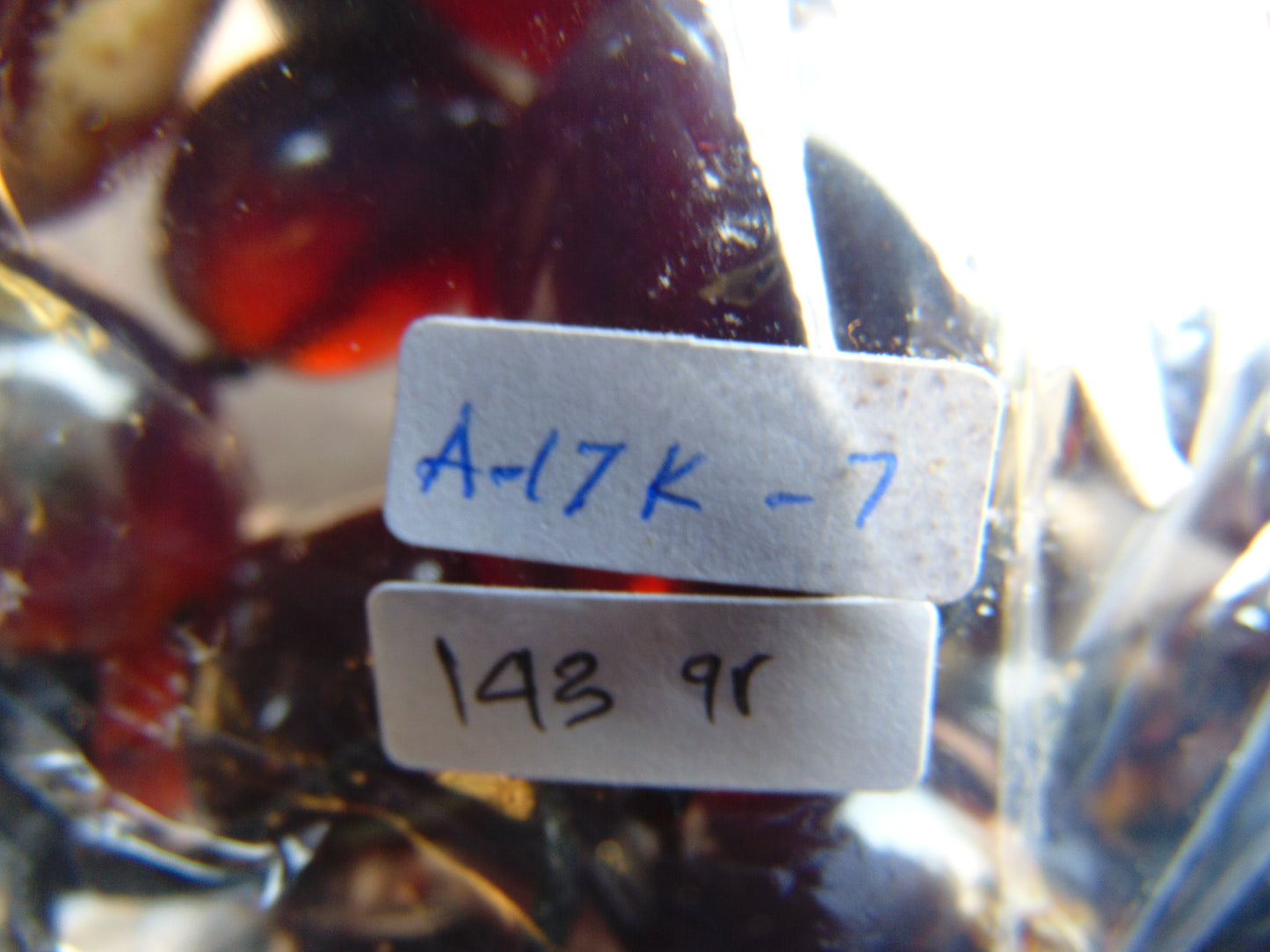 143 gr Small Beads Combination Necklace Indonesian Blue Amber for Healing A17K7