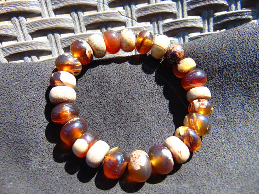 15 Gram 24 Small Beads Bracelet Indonesian Amber for Healing A661