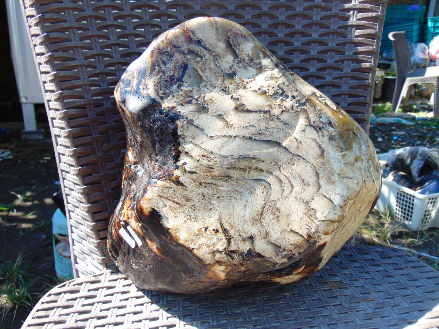 4795 gram Big Polished 150x200x80 mm Indonesia Zebra White Amber for Healing ML44