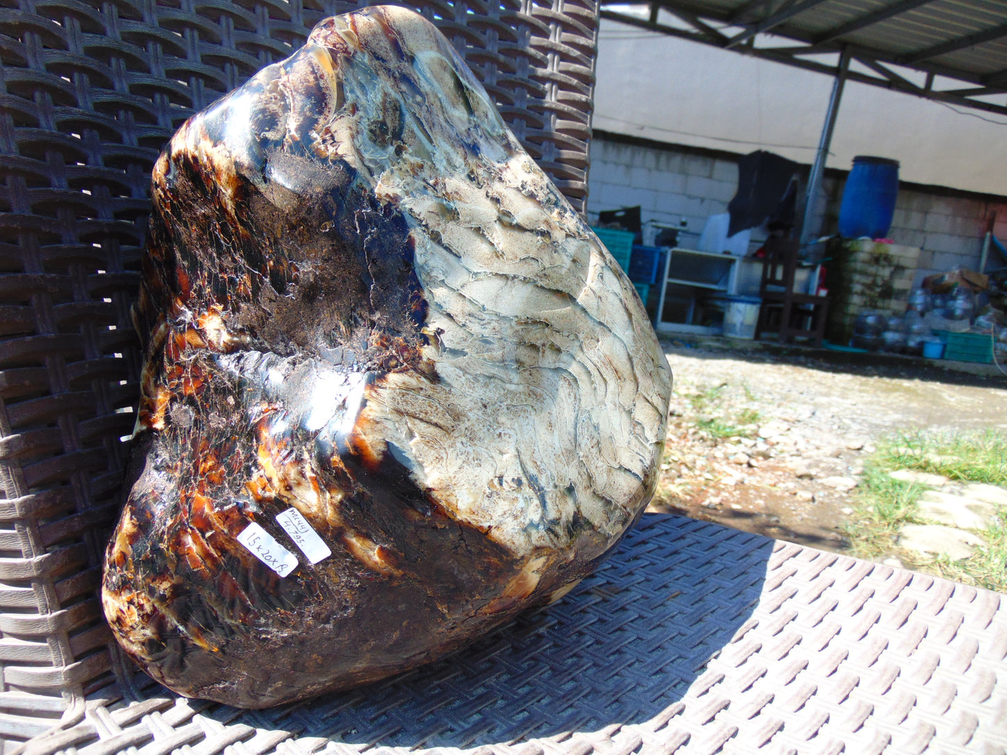 4795 gram Big Polished 150x200x80 mm Indonesia Zebra White Amber for Healing ML44