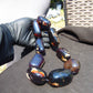 269 gr 9 beads Big Necklace Indonesian dark blue Amber for Healing A9K14