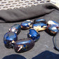 300 gr 9 beads Big Necklace Indonesian Dark Blue Amber for Healing A9K28