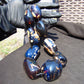 300 gr 9 beads Big Necklace Indonesian Dark Blue Amber for Healing A9K28