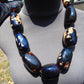 300 gr 9 beads Big Necklace Indonesian Dark Blue Amber for Healing A9K28