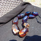 406 gr 9 beads Big Necklace Indonesian yellow blue Amber for Healing A9K23