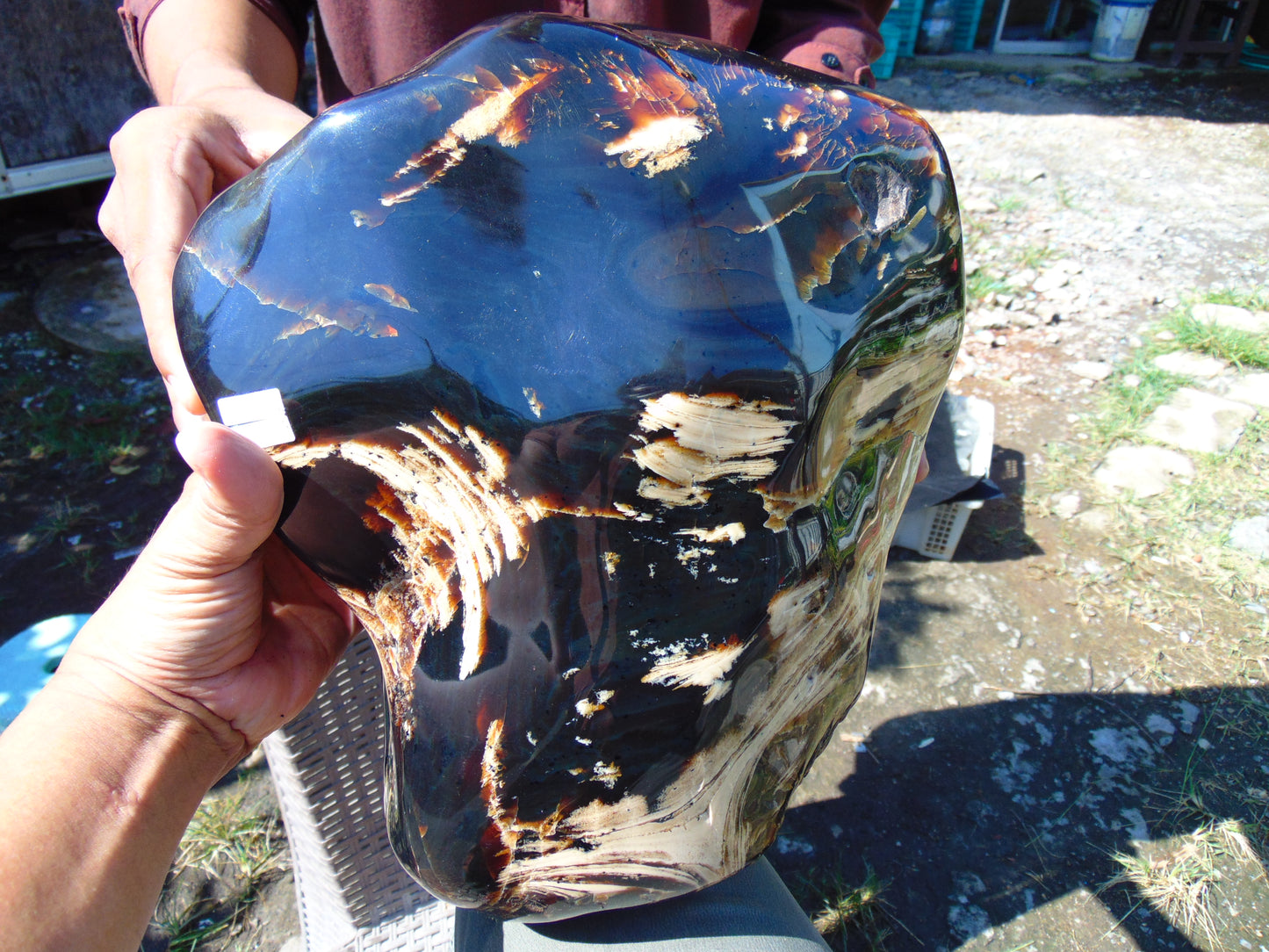 6695 gram Big Polished 260x350x120 mm Indonesia Dark White Amber for Healing 26AR02