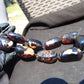234 gr 9 beads Big Necklace Indonesian dark blue Amber for Healing A9K12