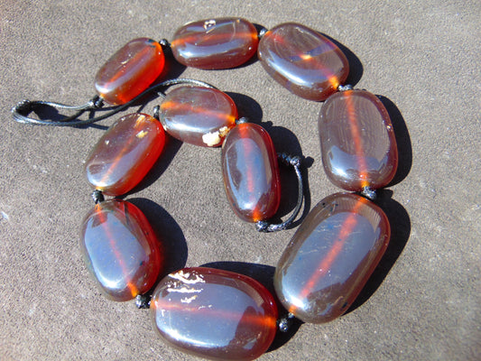 84 gram Small Beads Combination Necklace Indonesian Cherry Red Amber for Healing A836
