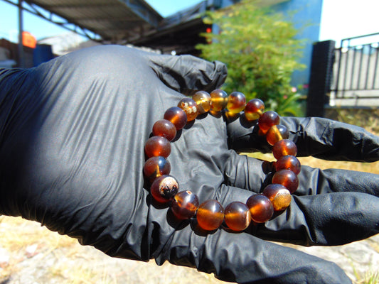 16 Gram 20 Small Beads Bracelet Indonesian Yellow Bluish Amber for Healing A672