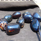 359 gr 9 beads Big Necklace Indonesian cherry blue red Amber for Healing A9K19