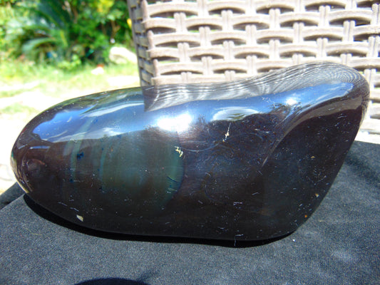 654 gr Full Polished 210x75x60mm Indonesian Blue Amber for Healing 26ML136
