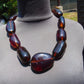170 gr 9 beads Big Necklace Indonesian cherry blue red Amber for Healing A9K18