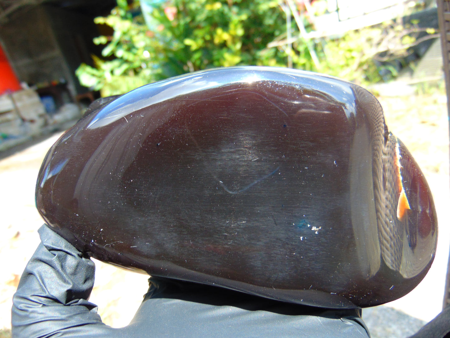 654 gr Full Polished 210x75x60mm Indonesian Blue Amber for Healing 26ML136