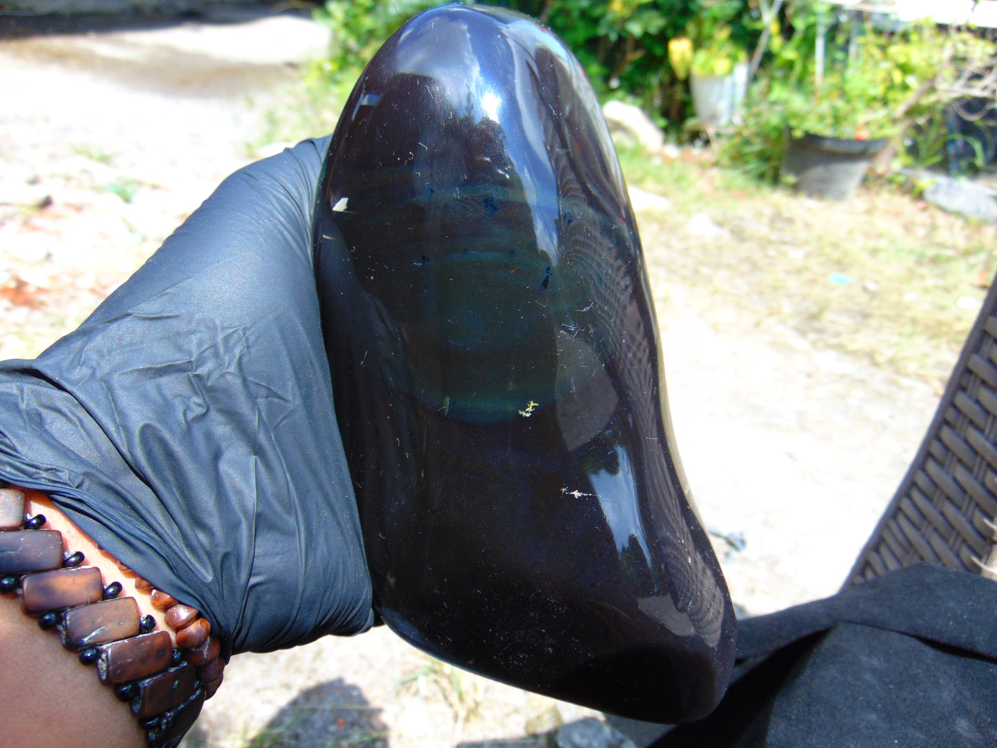 654 gr Full Polished 210x75x60mm Indonesian Blue Amber for Healing 26ML136