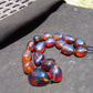 128 gr Small Beads Combination Necklace Indonesian Blue Amber for Healing A17K30