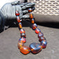128 gr Small Beads Combination Necklace Indonesian Blue Amber for Healing A17K30
