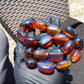 128 gr Small Beads Combination Necklace Indonesian Blue Amber for Healing A17K30