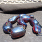 266 gr 9 beads Big Necklace Indonesian Cherry Red Blue Amber for Healing A9K27
