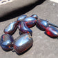 266 gr 9 beads Big Necklace Indonesian Cherry Red Blue Amber for Healing A9K27