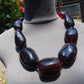 266 gr 9 beads Big Necklace Indonesian Cherry Red Blue Amber for Healing A9K27