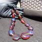 92 gr Small Beads Combination Necklace Indonesian Blue Amber for Healing A15K3