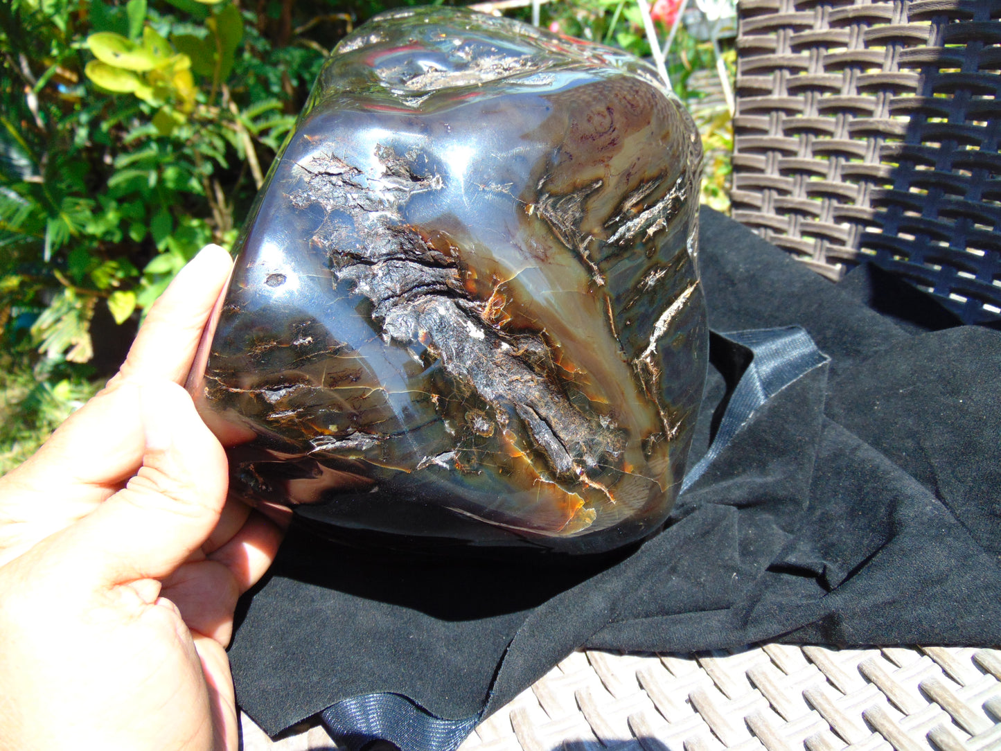 3447 gram Big Polished 110x180x200 mm Indonesia Green Amber for Healing ML27