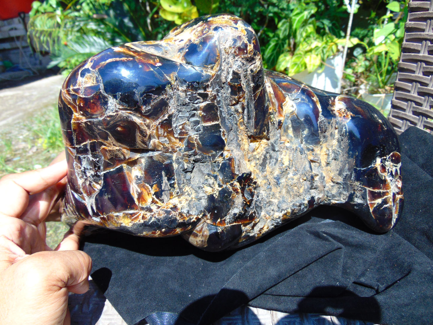 4670 gram Big Polished 310x210x140 mm Indonesia Dark Blue Amber for Healing EU03