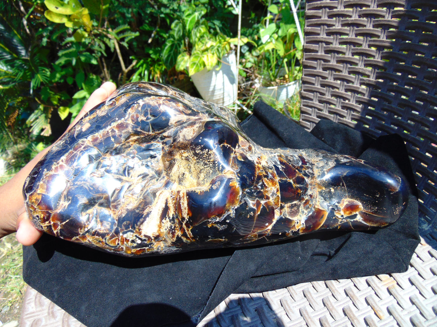 4670 gram Big Polished 310x210x140 mm Indonesia Dark Blue Amber for Healing EU03