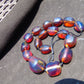 114 gr Small Beads Combination Necklace Indonesian Red Blue Amber for Healing A17K4