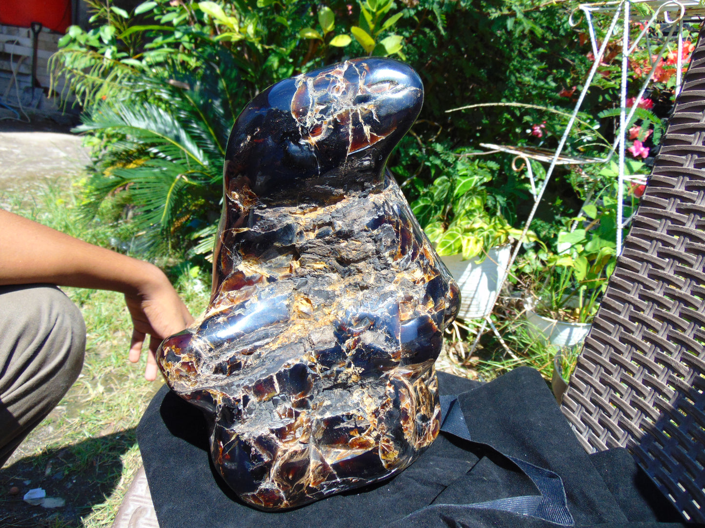 4670 gram Big Polished 310x210x140 mm Indonesia Dark Blue Amber for Healing EU03