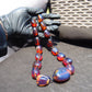 114 gr Small Beads Combination Necklace Indonesian Red Blue Amber for Healing A17K4