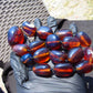 114 gr Small Beads Combination Necklace Indonesian Red Blue Amber for Healing A17K4