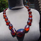 114 gr Small Beads Combination Necklace Indonesian Red Blue Amber for Healing A17K4