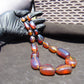 120 gr Small Beads Combination Necklace Indonesian Blue Amber for Healing A17K29