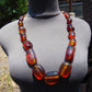 120 gr Small Beads Combination Necklace Indonesian Blue Amber for Healing A17K29