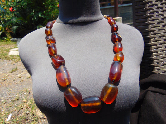 120 gr Small Beads Combination Necklace Indonesian Blue Amber for Healing A17K29