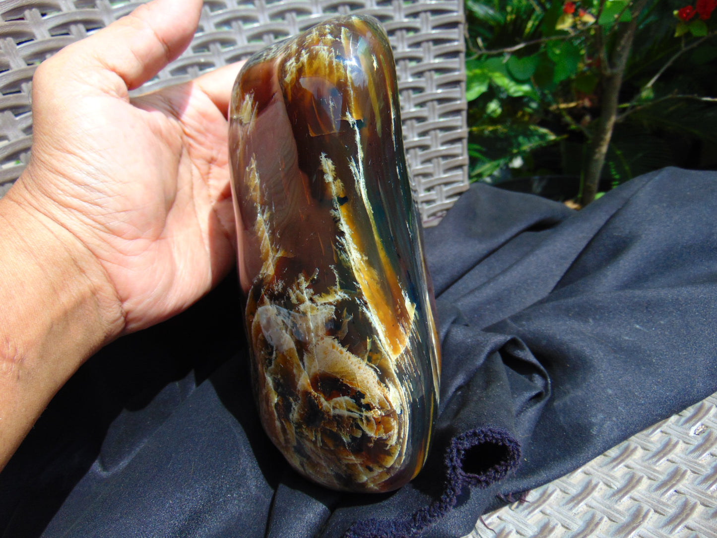 1407 gram Full polished Indonesian Inclusion Green Amber for Healing WY2