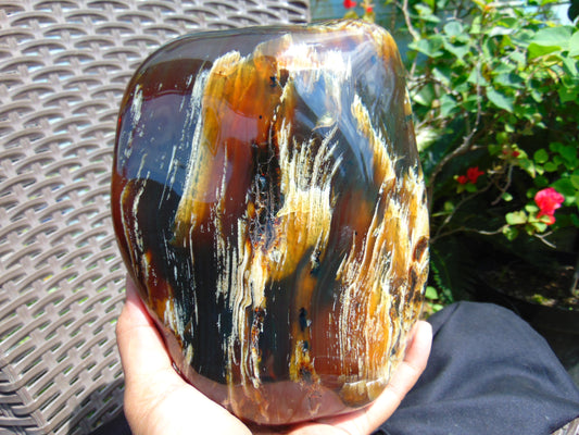 1407 gram Full polished Indonesian Inclusion Green Amber for Healing WY2