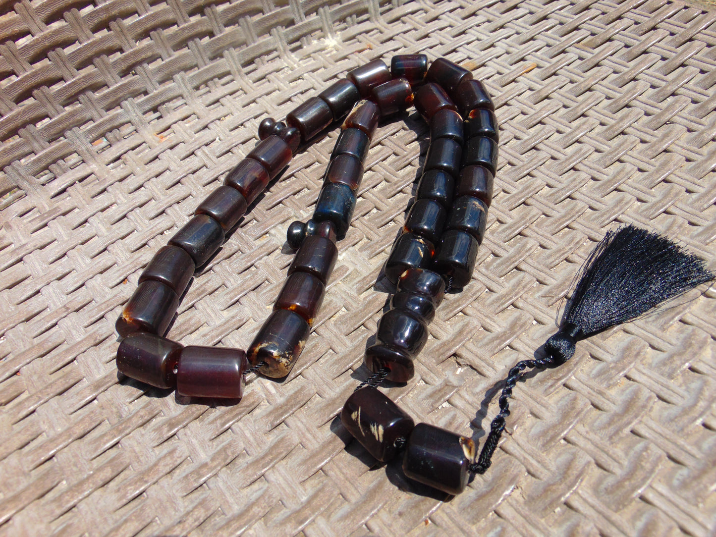 159gr Komboloi Tasbih Rosary 33+2 Beads 16x22 mm Indonesian cherry Red Amber for Healing 26COAR32